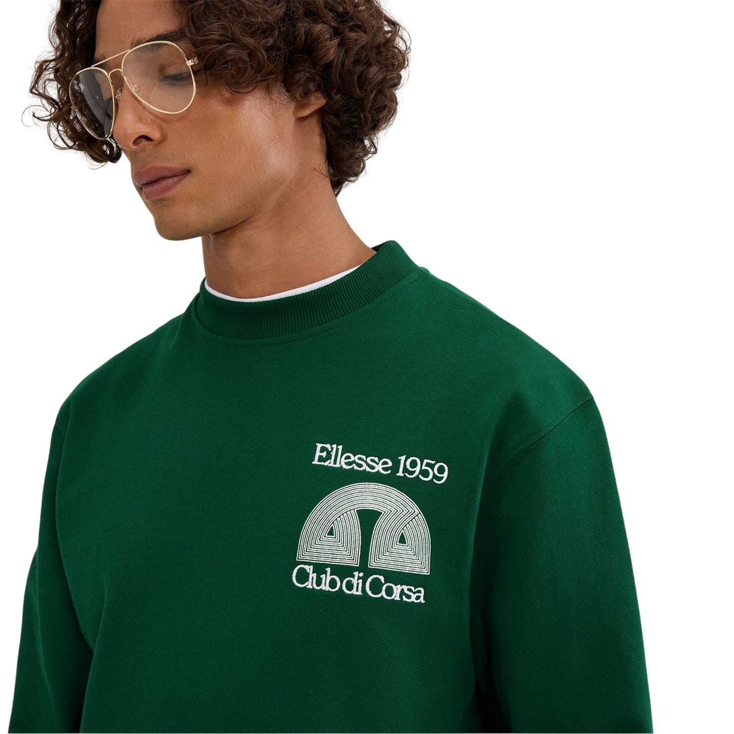 Dark Green - Side - Ellesse Unisex Adult Club Di Corsa Sweatshirt