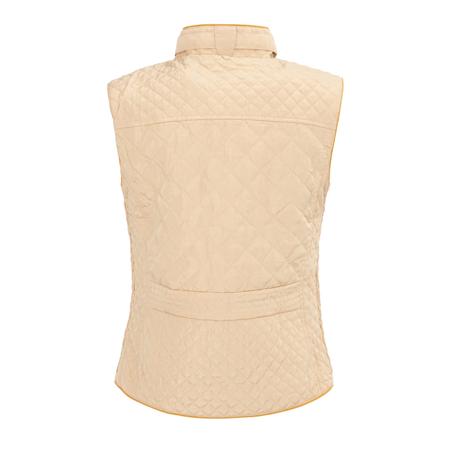 Beige - Back - Miso Womens-Ladies Quilted Gilet