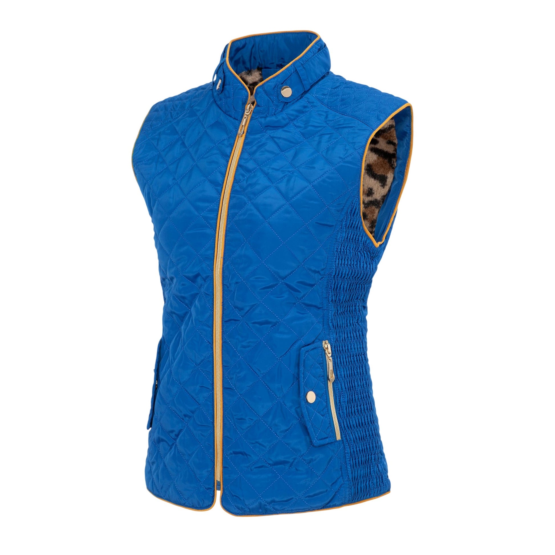 Blue - Side - Miso Womens-Ladies Quilted Gilet