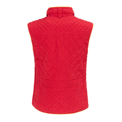 Red - Back - Miso Womens-Ladies Quilted Gilet