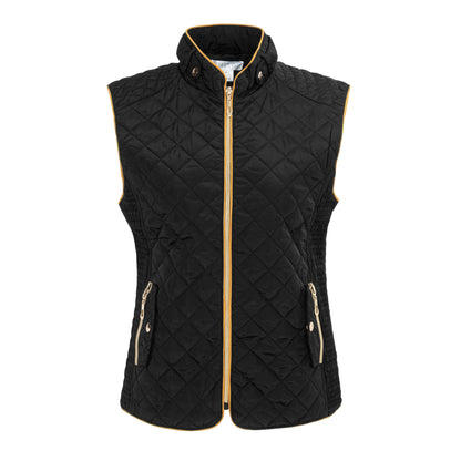Black - Front - Miso Womens-Ladies Quilted Gilet