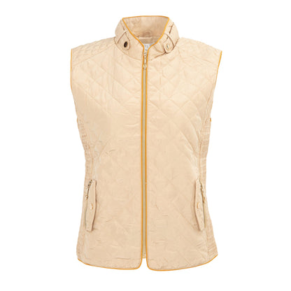 Beige - Front - Miso Womens-Ladies Quilted Gilet