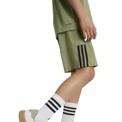 Green - Side - Adidas Boys Sereno Logo Training Shorts