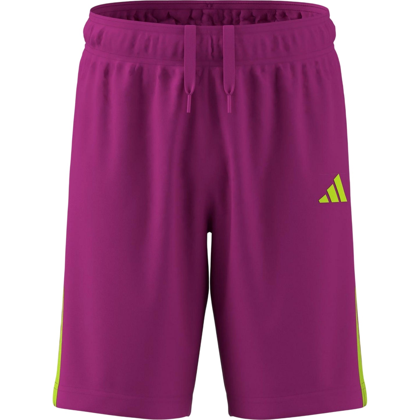 Purple-Yellow - Front - Adidas Boys Sereno Logo Training Shorts