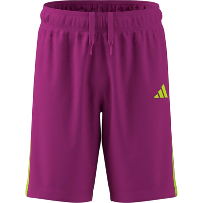 Purple-Yellow - Front - Adidas Boys Sereno Logo Training Shorts