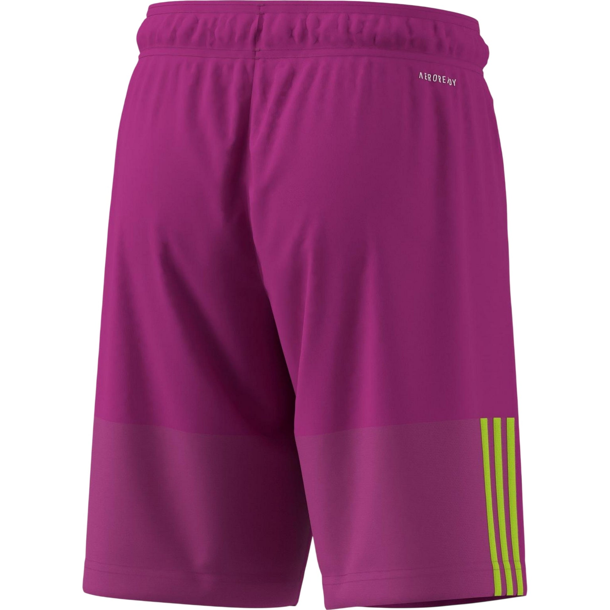Purple-Yellow - Back - Adidas Boys Sereno Logo Training Shorts