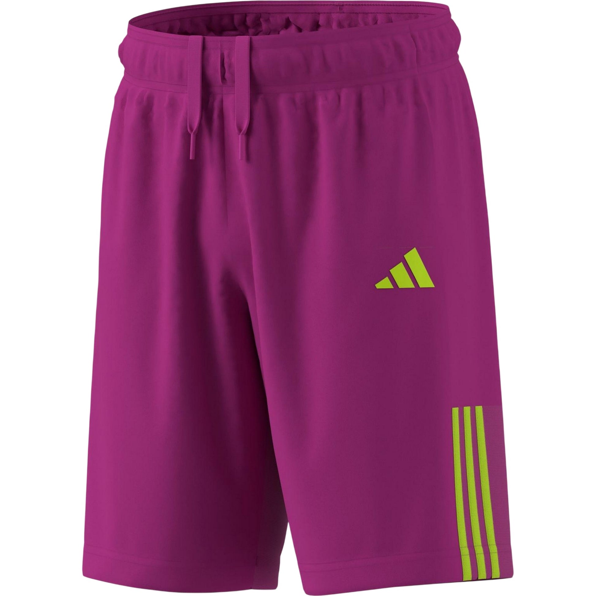 Purple-Yellow - Side - Adidas Boys Sereno Logo Training Shorts