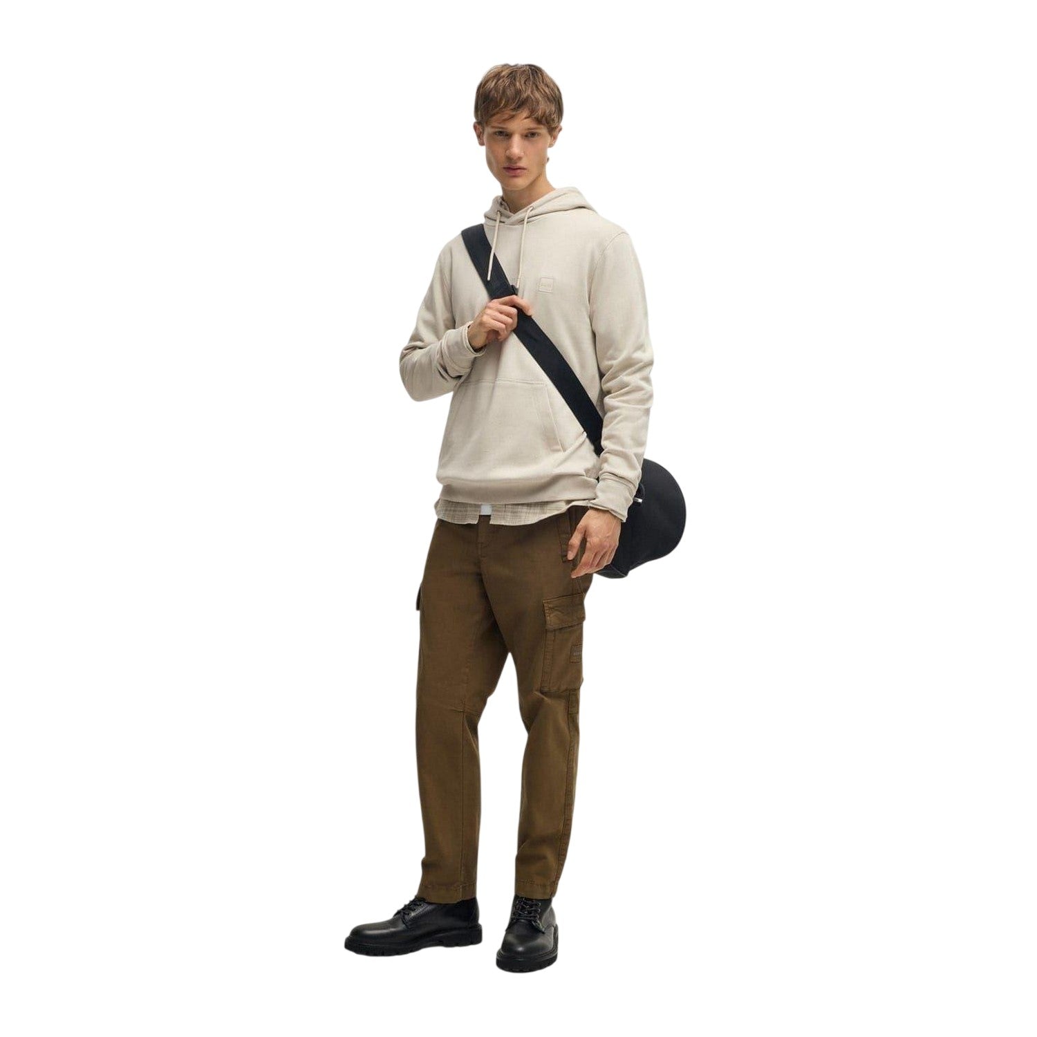 Light Beige - Lifestyle - Boss Mens Wetalk Drawstring Hoodie