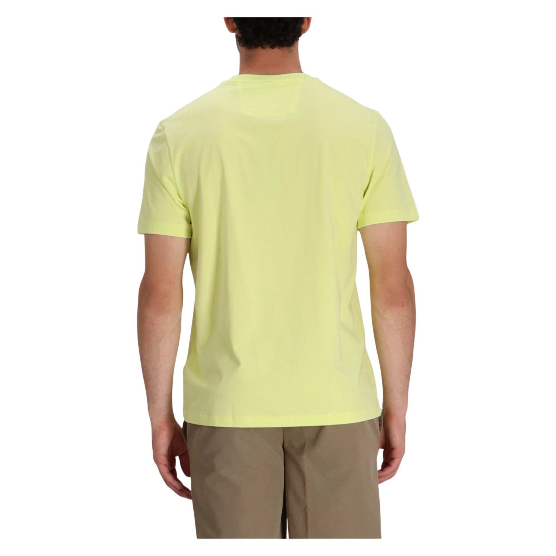 Green - Back - Boss Mens Geometric Stretch Regular T-Shirt