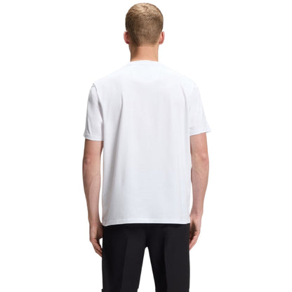 White - Back - Boss Mens Geometric Stretch Regular T-Shirt