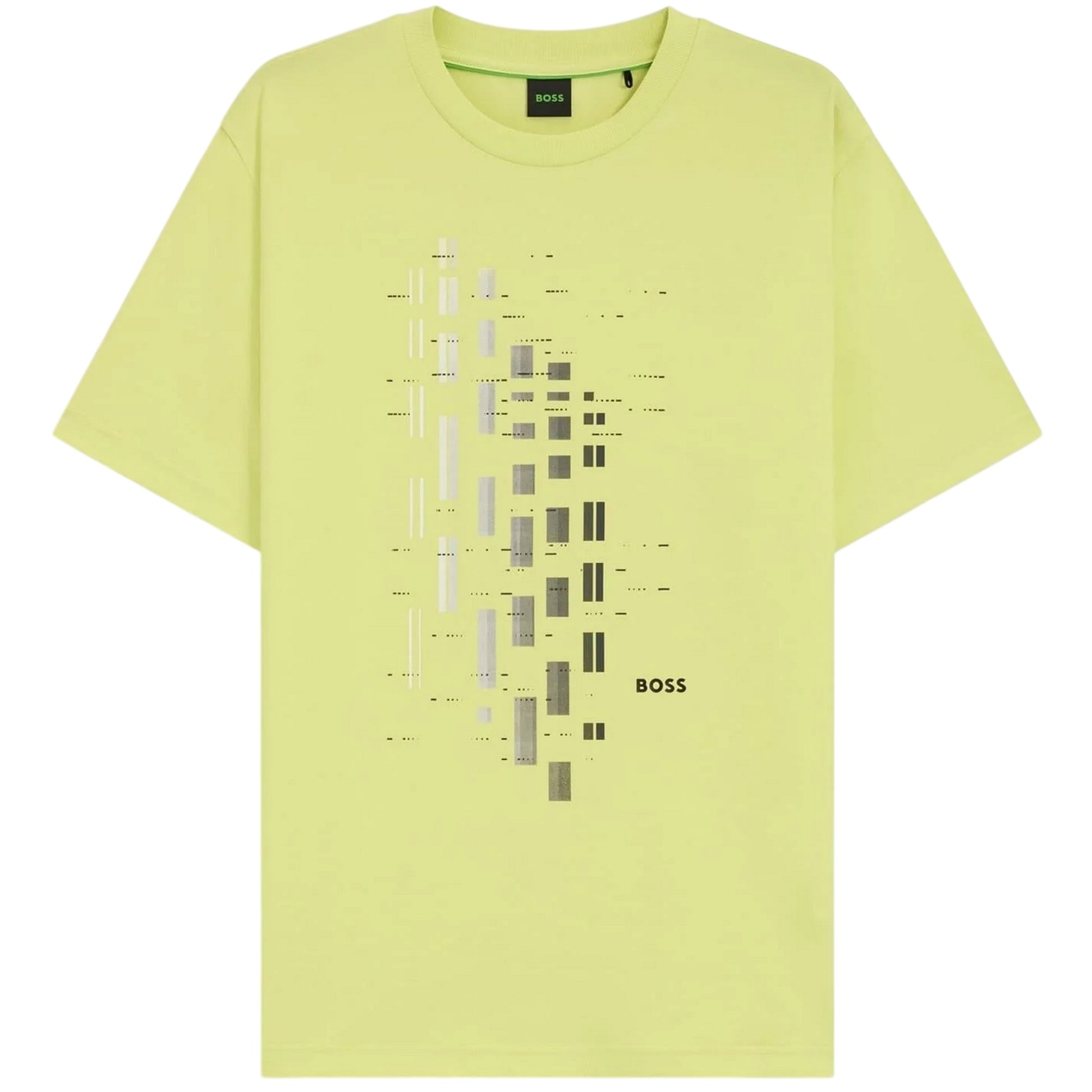 Green - Front - Boss Mens Geometric Stretch Regular T-Shirt
