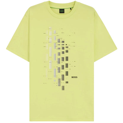 Green - Front - Boss Mens Geometric Stretch Regular T-Shirt