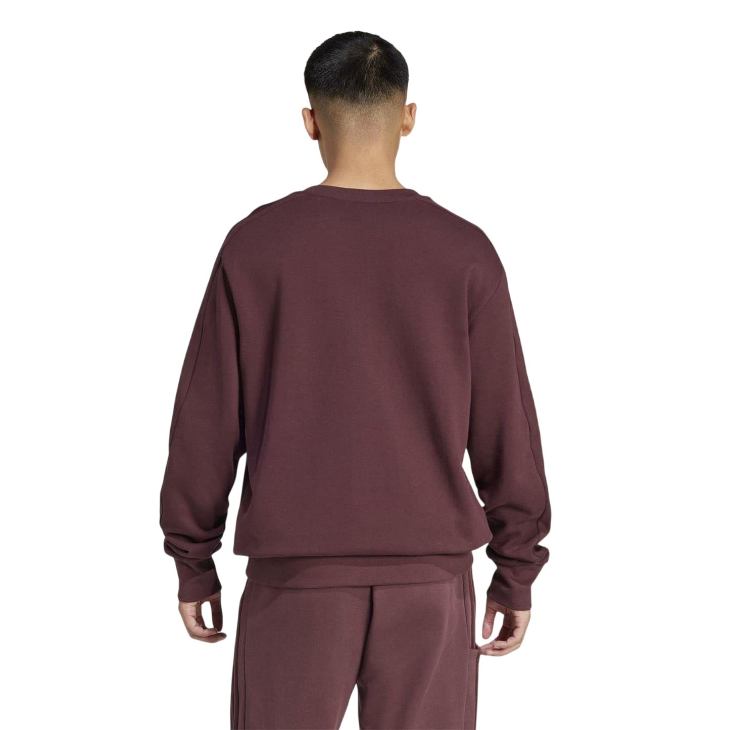 Burgundy Melange - Back - Adidas Unisex Adult All Blacks Regular Sweatshirt