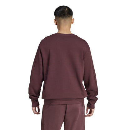 Burgundy Melange - Back - Adidas Unisex Adult All Blacks Regular Sweatshirt