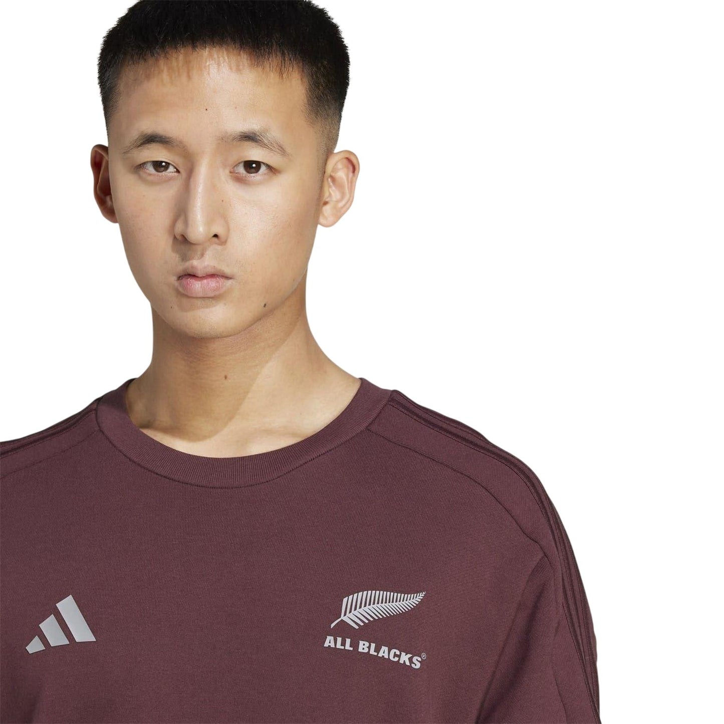 Burgundy Melange - Side - Adidas Unisex Adult All Blacks Regular Sweatshirt