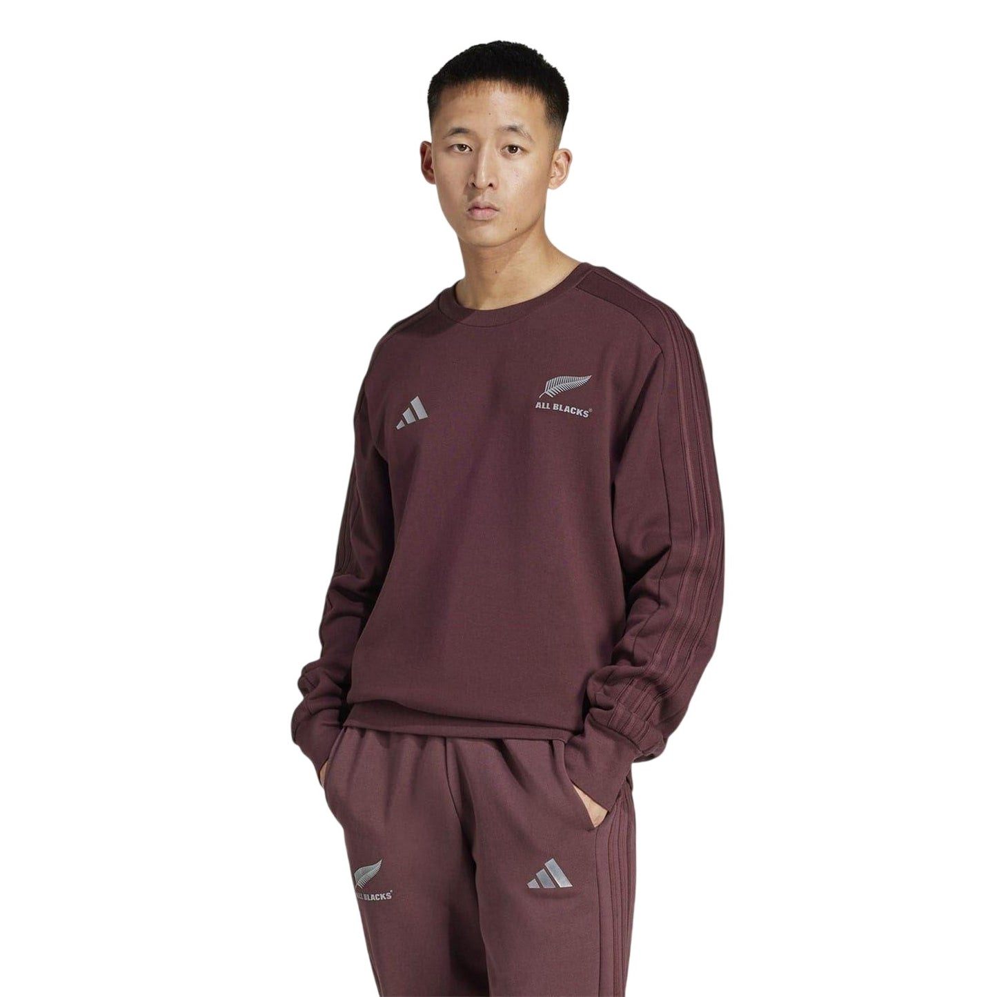 Burgundy Melange - Lifestyle - Adidas Unisex Adult All Blacks Regular Sweatshirt