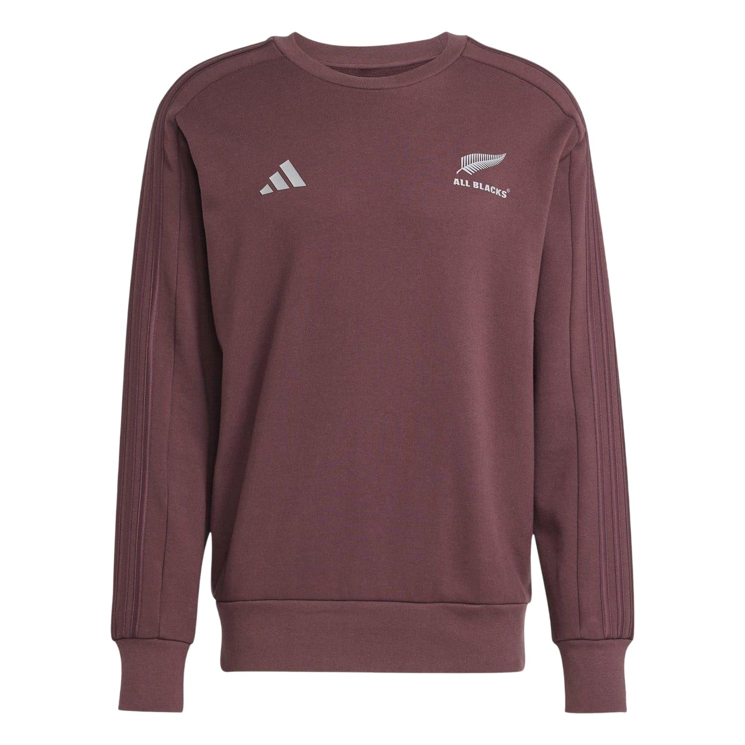 Burgundy Melange - Front - Adidas Unisex Adult All Blacks Regular Sweatshirt
