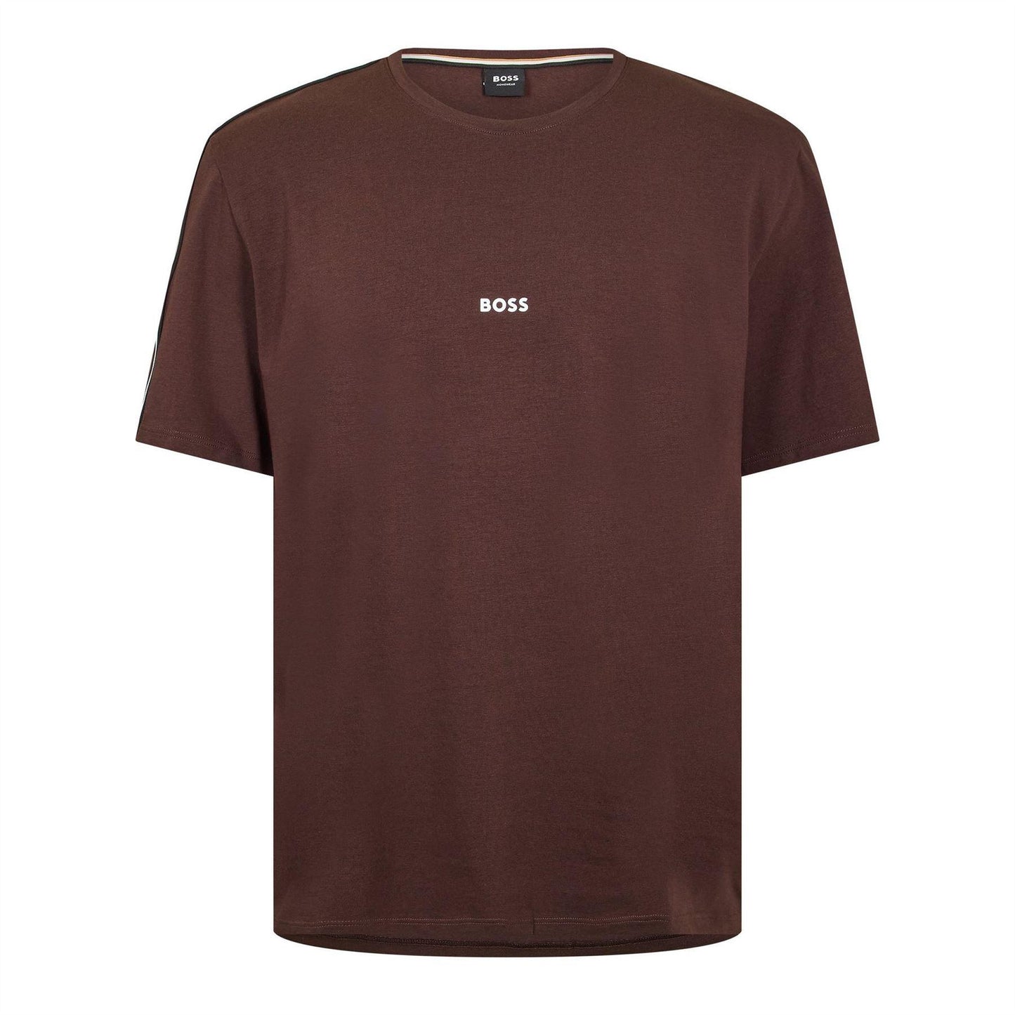 Dark Brown - Front - Boss Mens Unique Cotton T-Shirt