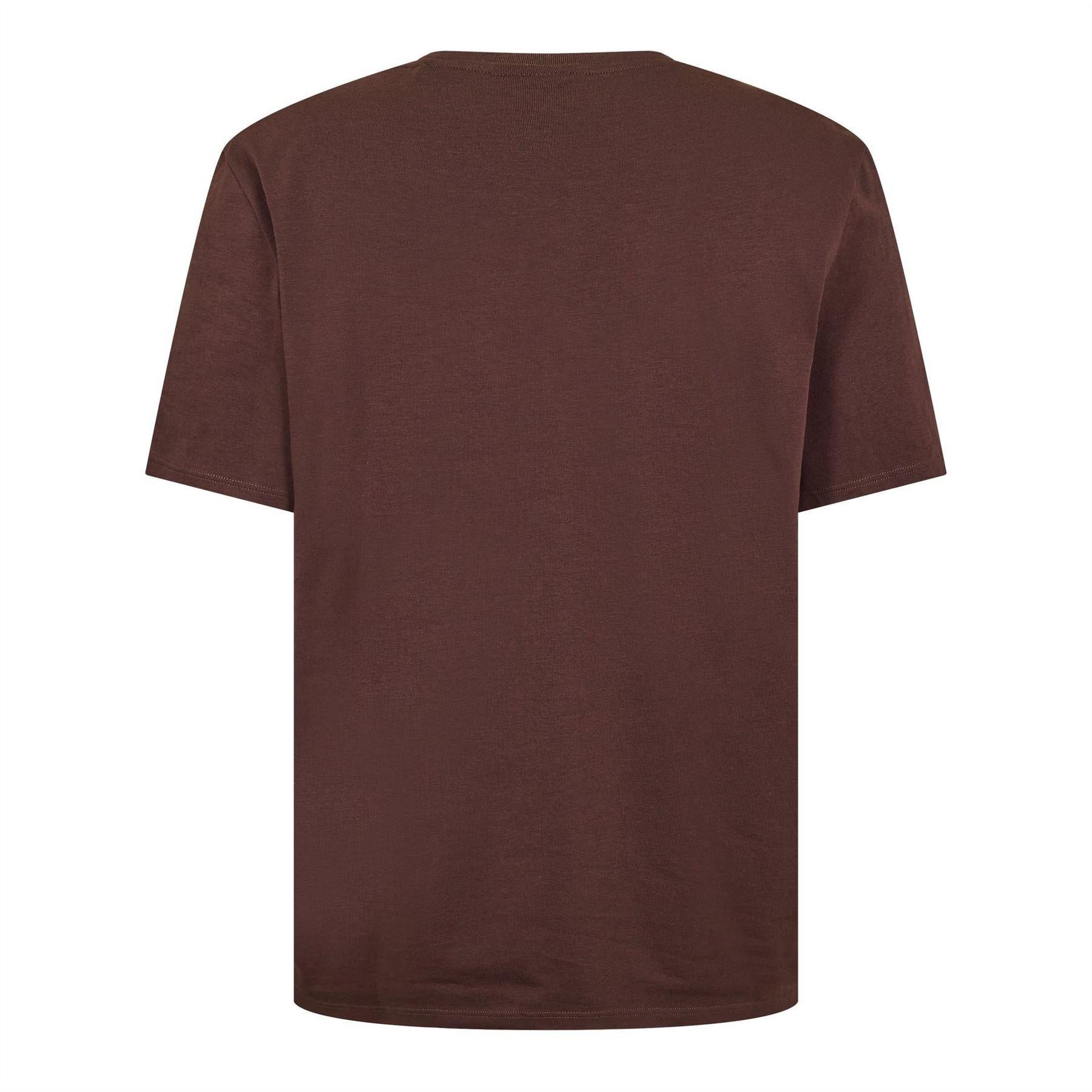 Dark Brown - Back - Boss Mens Unique Cotton T-Shirt