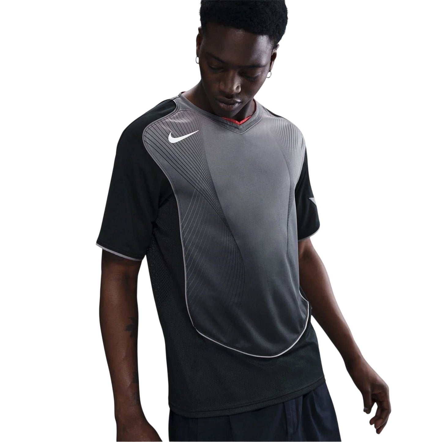 Black-Grey - Front - Nike Mens T90 Logo Short-Sleeved T-Shirt