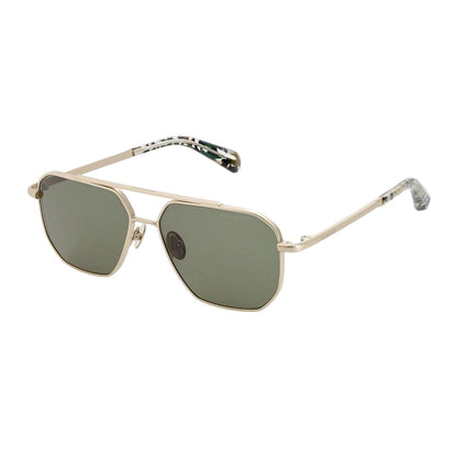 Silver-Black - Back - AllSaints Mens Dune Geometric Hexagon Sunglasses