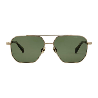 Silver-Black - Front - AllSaints Mens Dune Geometric Hexagon Sunglasses
