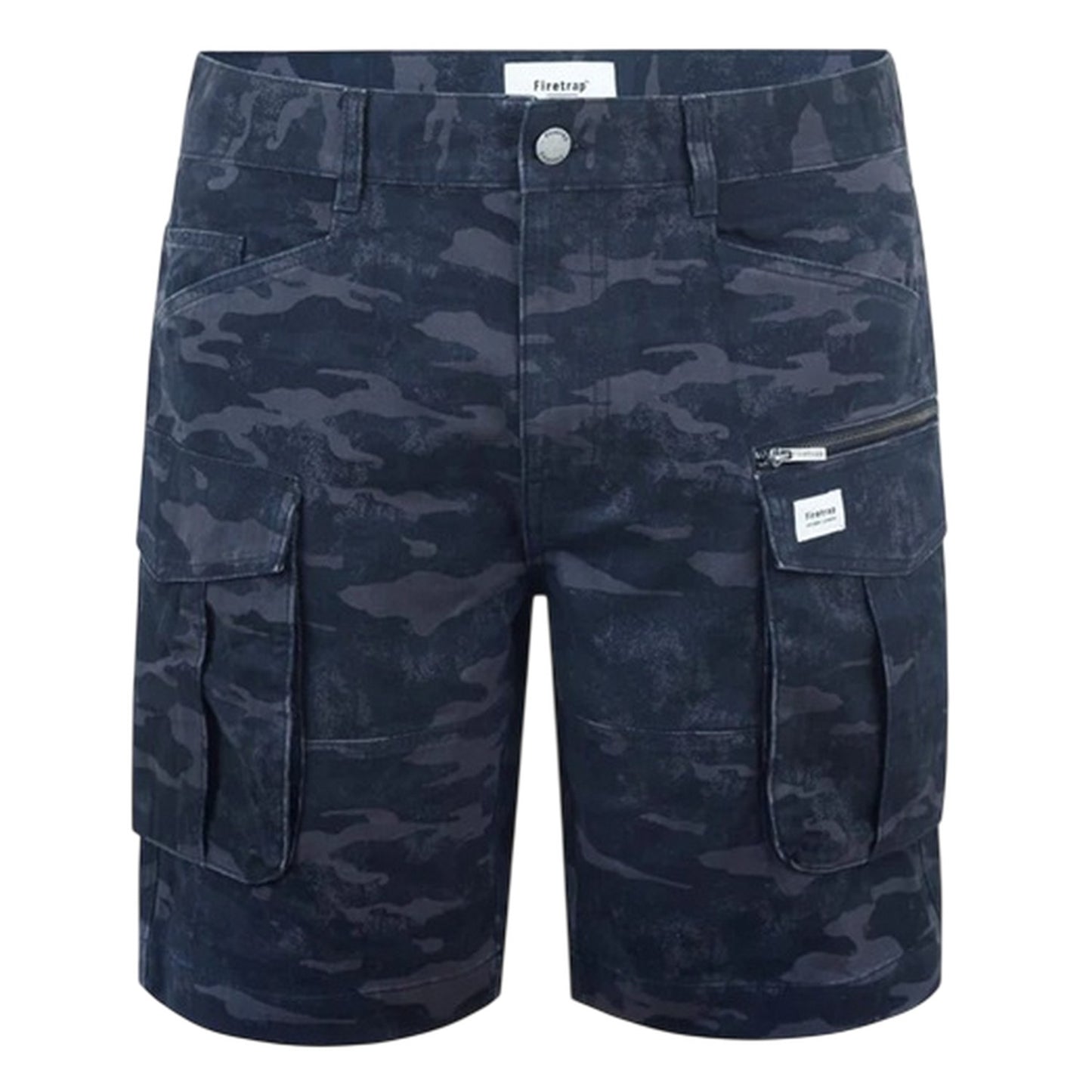 Black Camo - Front - Firetrap Mens Logo Regular Shorts