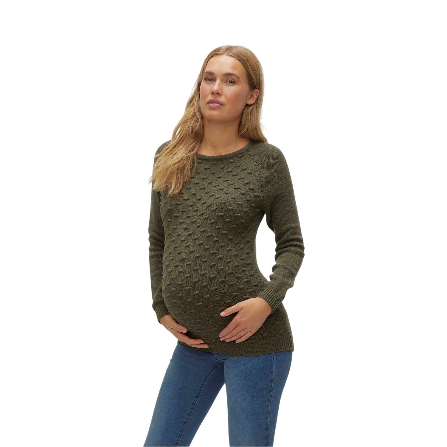 Green Bay - Lifestyle - Mamalicious Womens-Ladies Bobble Knit Raglan Maternity Sweatshirt