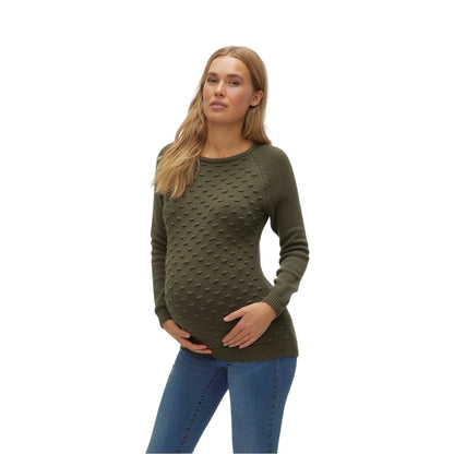 Green Bay - Lifestyle - Mamalicious Womens-Ladies Bobble Knit Raglan Maternity Sweatshirt