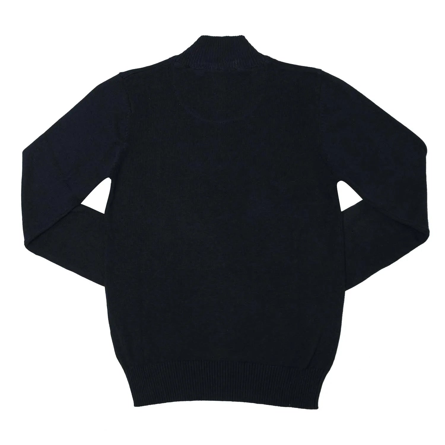 Navy - Back - Luke 1977 Childrens-Kids Pretender Knitted Quarter Zip Jumper
