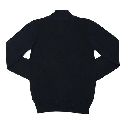 Navy - Back - Luke 1977 Childrens-Kids Pretender Knitted Quarter Zip Jumper
