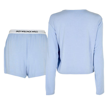 Brunnera Blue - Back - Jack Wills Womens-Ladies Cotton Blend Loungewear Set