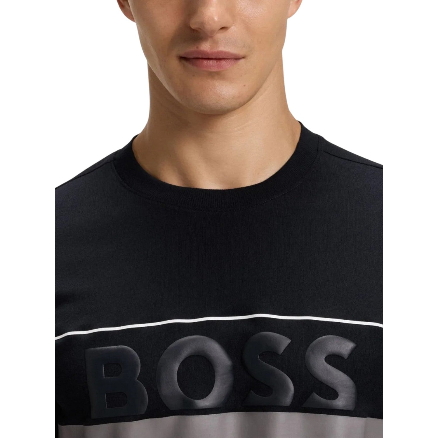 Dark Grey - Back - Boss Mens Iconic Zone T-Shirt