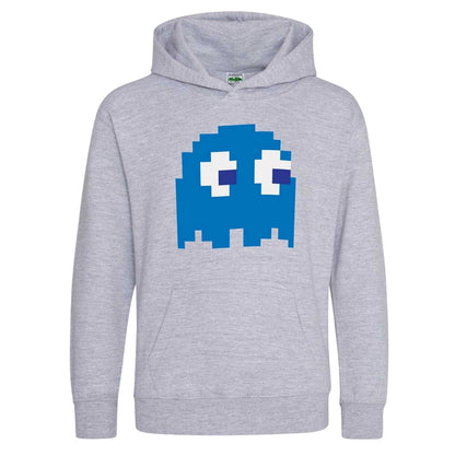Grey - Front - Pac-Man Childrens-Kids Retro Gaming Cotton Blend Hoodie