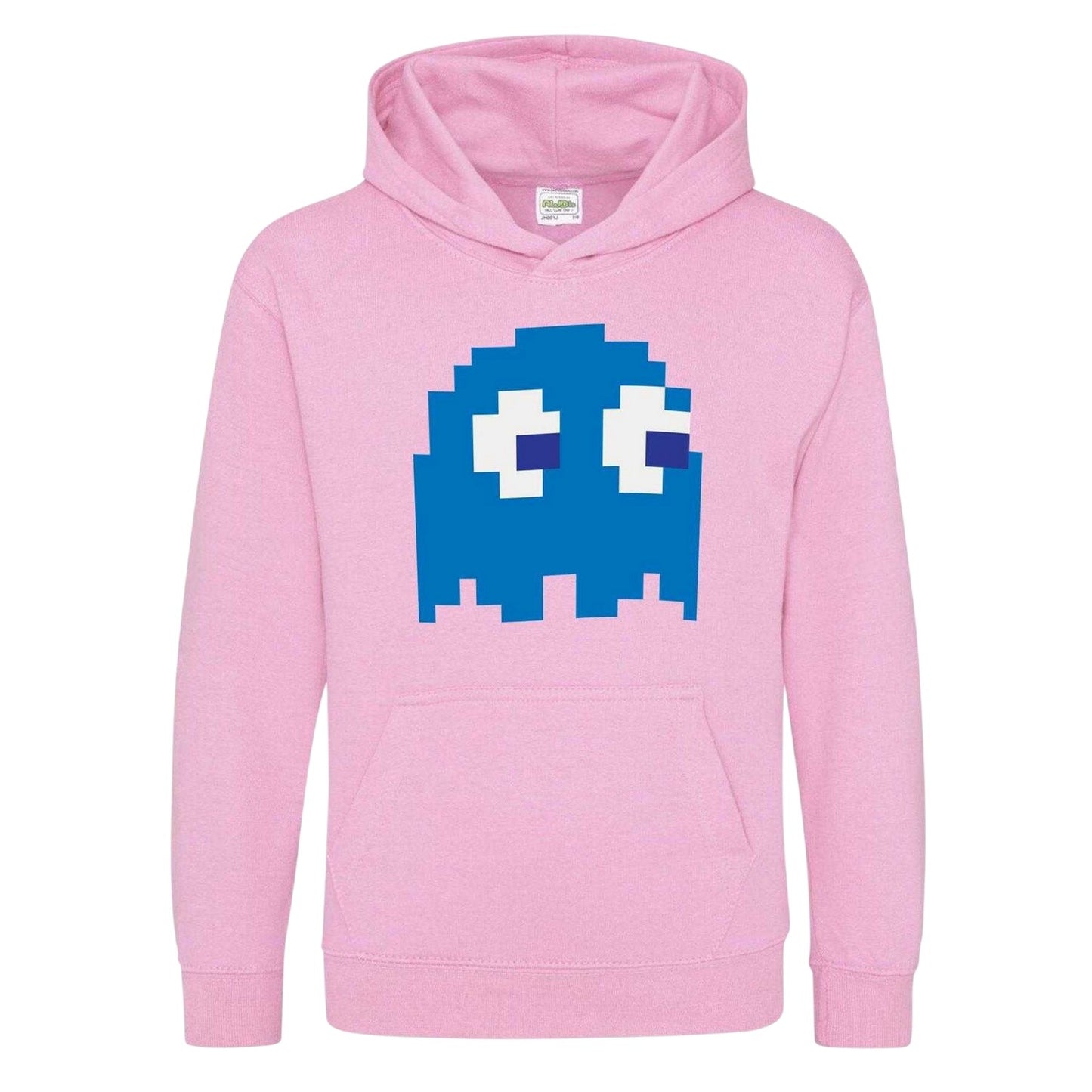Pink - Front - Pac-Man Childrens-Kids Retro Gaming Cotton Blend Hoodie