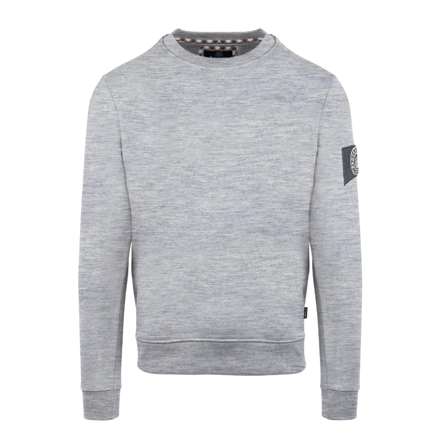 Grey - Front - Aquascutum Mens Patch Sweatshirt