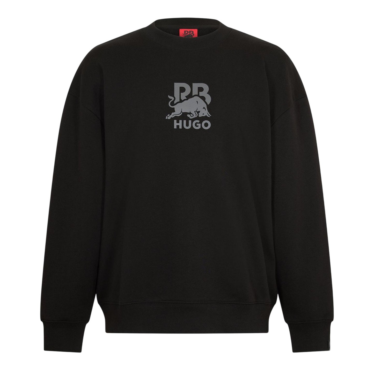 Black - Front - Hugo Mens Ribbed Collar Sweatshirt
