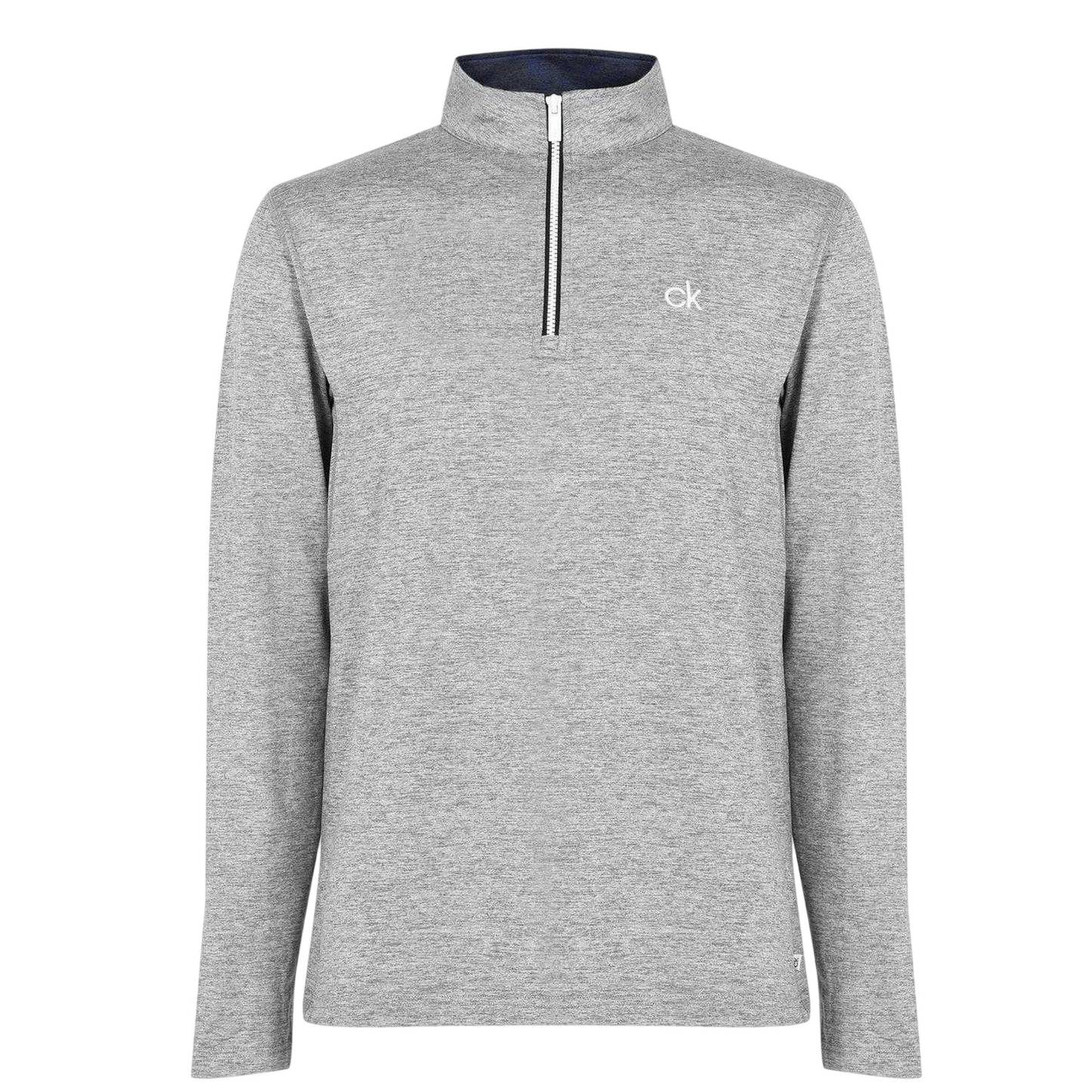 Silver Marl - Front - Calvin Klein Mens Albany Half Zip Golf Sweatshirt
