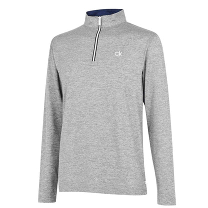 Silver Marl - Side - Calvin Klein Mens Albany Half Zip Golf Sweatshirt