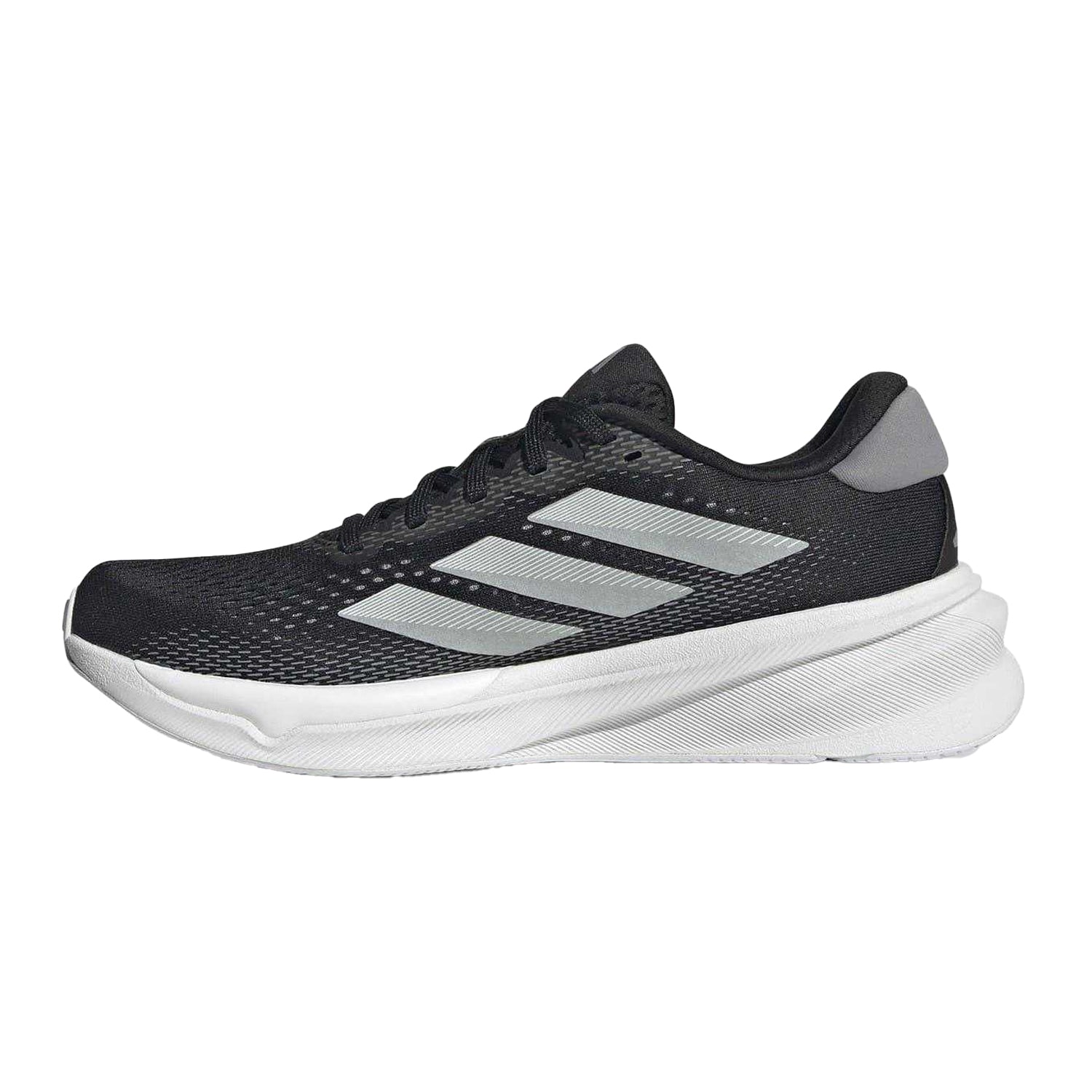 Black-White - Side - Adidas Womens-Ladies Supernova Stride 2 Running Shoes