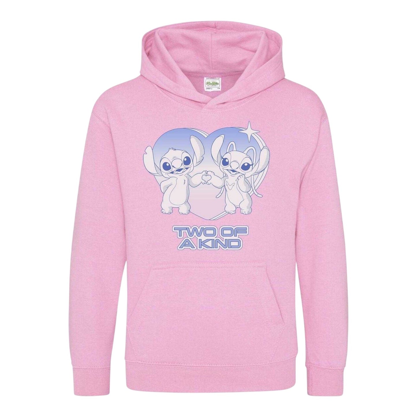 Pink - Front - Lilo & Stitch Childrens-Kids Two Of A Kind Hoodie