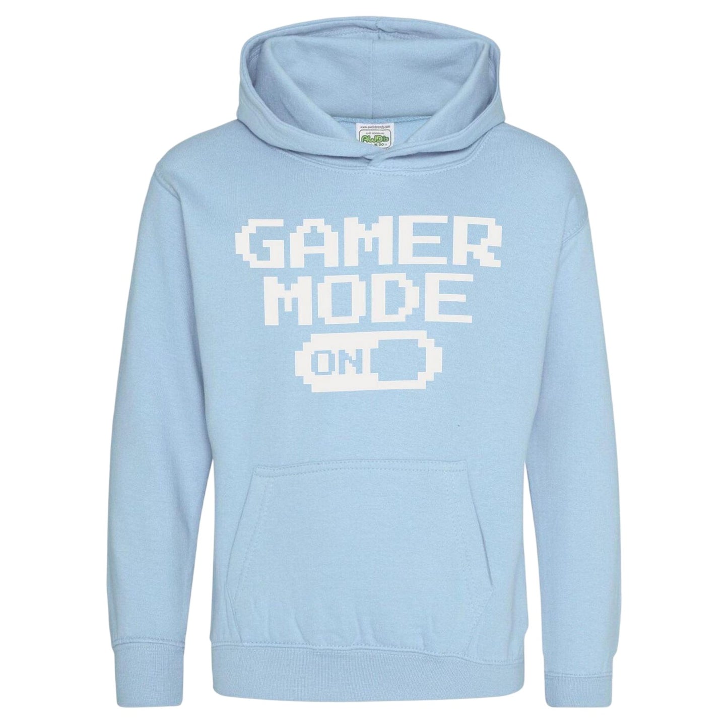 Light Blue - Front - AWD Childrens-Kids Gamer Mode Hoodie