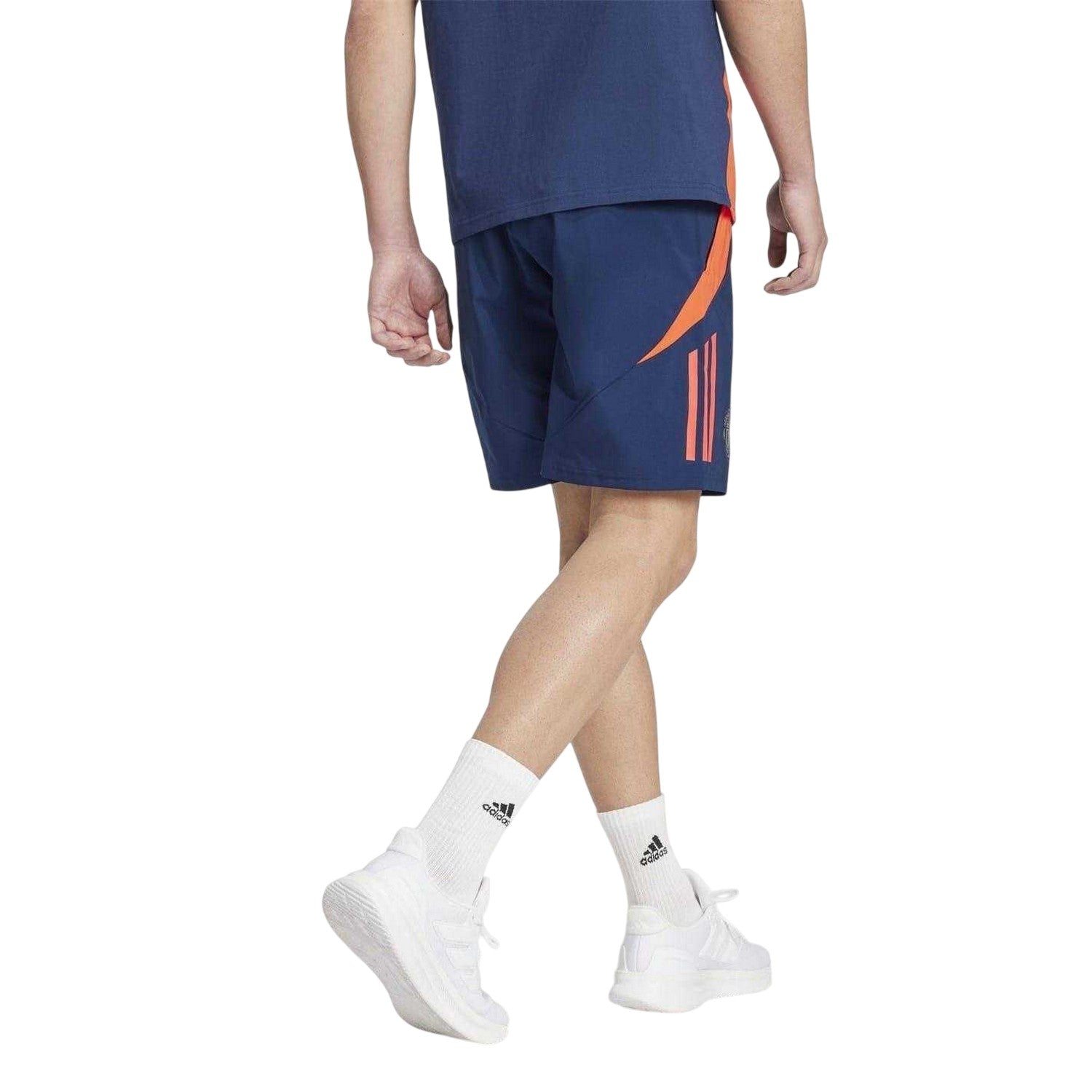 Indigo-Red - Back - Adidas Mens Tiro 24 Manchester United FC Shorts