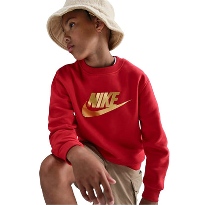Red-Gold - Side - Nike Childrens-Kids Gold Logo Sweatshirt