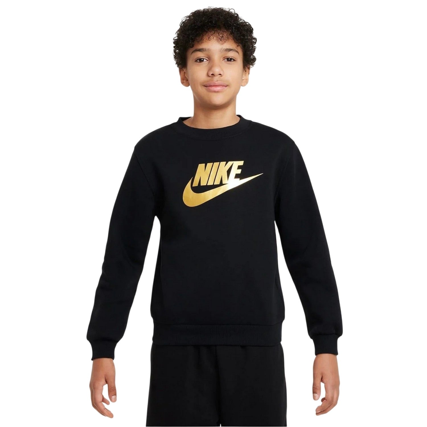 Black - Front - Nike Childrens-Kids Gold Logo Sweatshirt