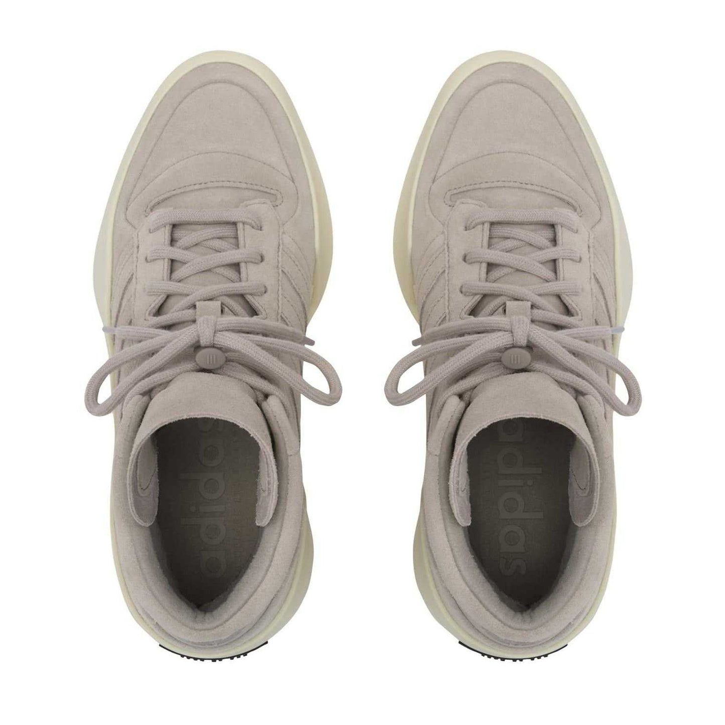 Sesame - Side - Adidas Mens Fear Of God Suede Platform High Top Trainers
