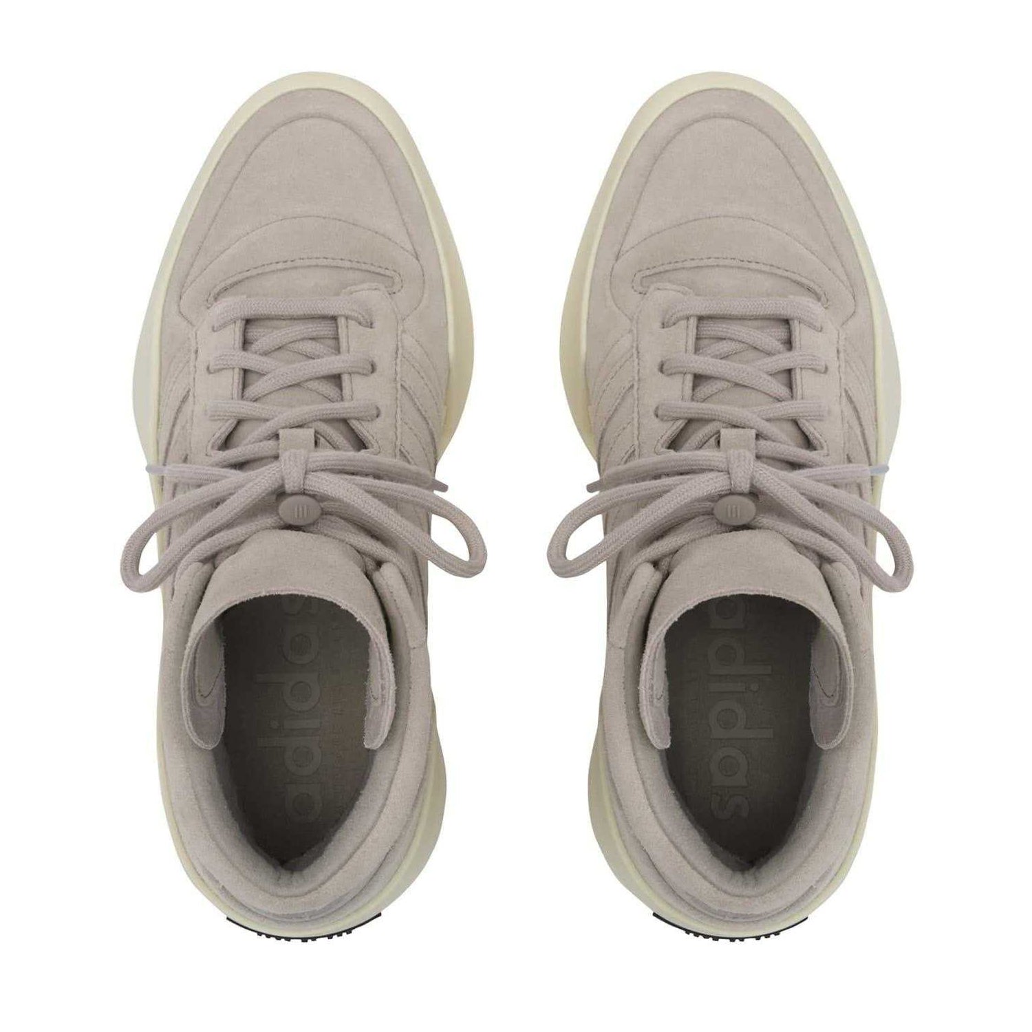 Sesame - Side - Adidas Mens Fear Of God Suede Platform High Top Trainers