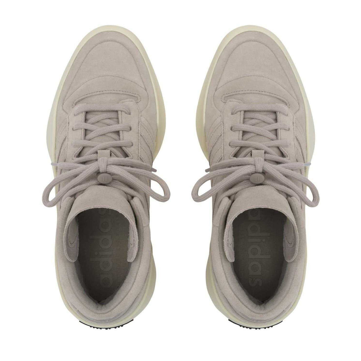 Sesame - Side - Adidas Mens Fear Of God Suede Platform High Top Trainers