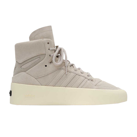 Sesame - Front - Adidas Mens Fear Of God Suede Platform High Top Trainers