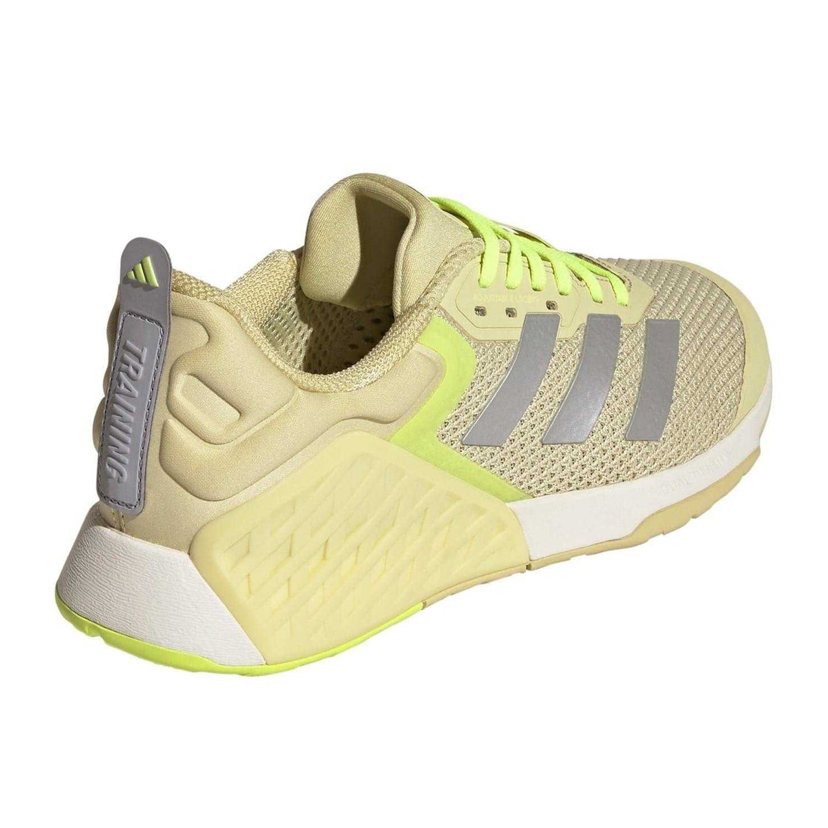 Yellow-Silver-Lemon - Back - Adidas Womens-Ladies Dropset 3 3 Stripes Lace Up Trainers
